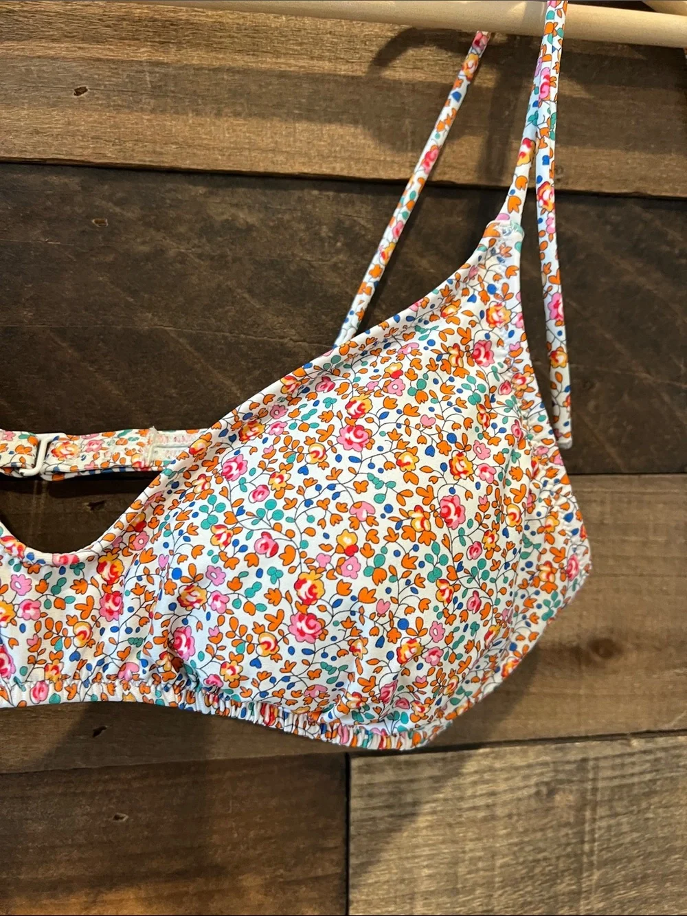 J. Crew Women's Tie-Shoulder French Bikini Top in Liberty Eloise Floral Size S
